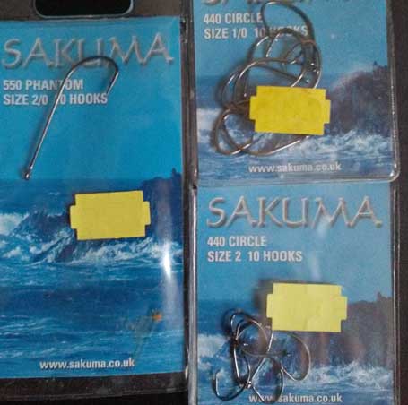 Fishing hooks.