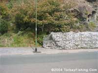 Meadfoot beach centre fishing spot.